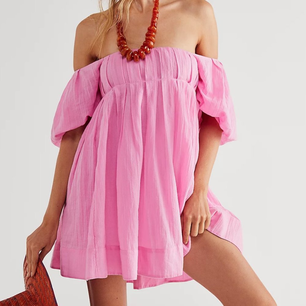 Free People Marina Mini Dress rose Bloom Pink xs